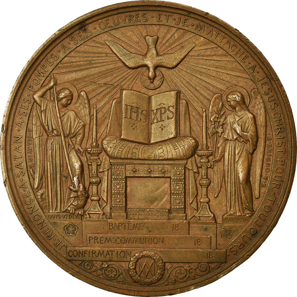 France, Medal, Les Saints Sacrements, Religions & beliefs, Oudiné, MS(60-62)