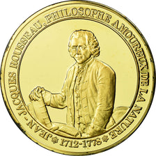 France, Medal, Philosophie, Jean-Jacques Rousseau, MS(63), Vermeil