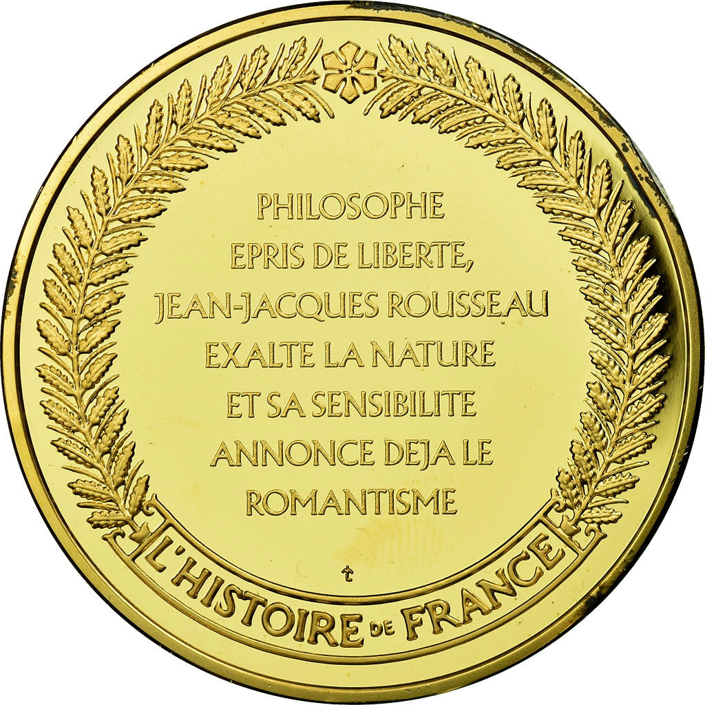 France, Medal, Philosophie, Jean-Jacques Rousseau, MS(63), Vermeil