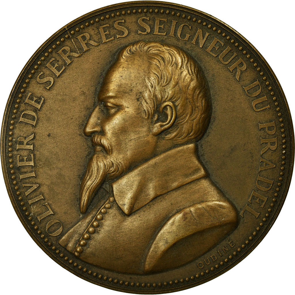 Francia, medaglia, Comice Agricole de Reims, Olivier de Serres, 1925, Oudiné