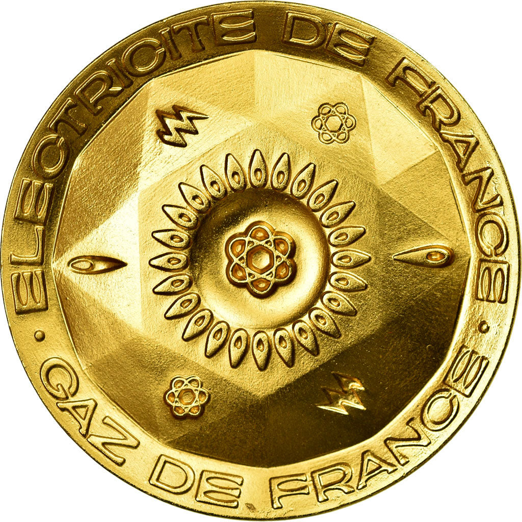 França, Medal, Electricité-Gaz de France, MS(65-70), Bronze Dourado