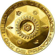 França, Medal, Electricité-Gaz de France, MS(65-70), Bronze Dourado