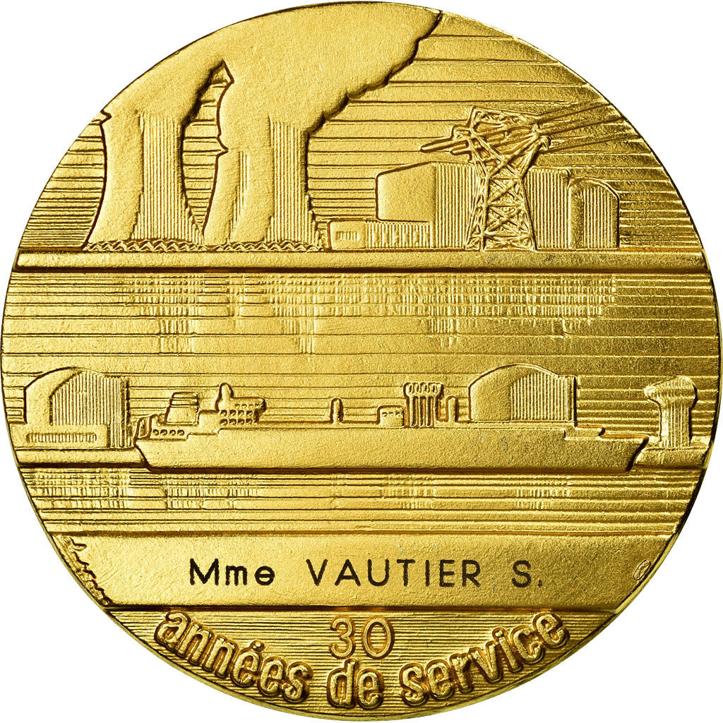 França, Medal, Electricité-Gaz de France, MS(65-70), Bronze Dourado