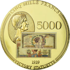 France, Medal, Les Anciens Francs, billet de 5000 Francs Victoire, MS(65-70)