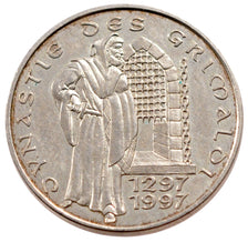 Monaco, 100 Francs, 1997, MS(60-62), Silver, Gadoury #165, 14.95