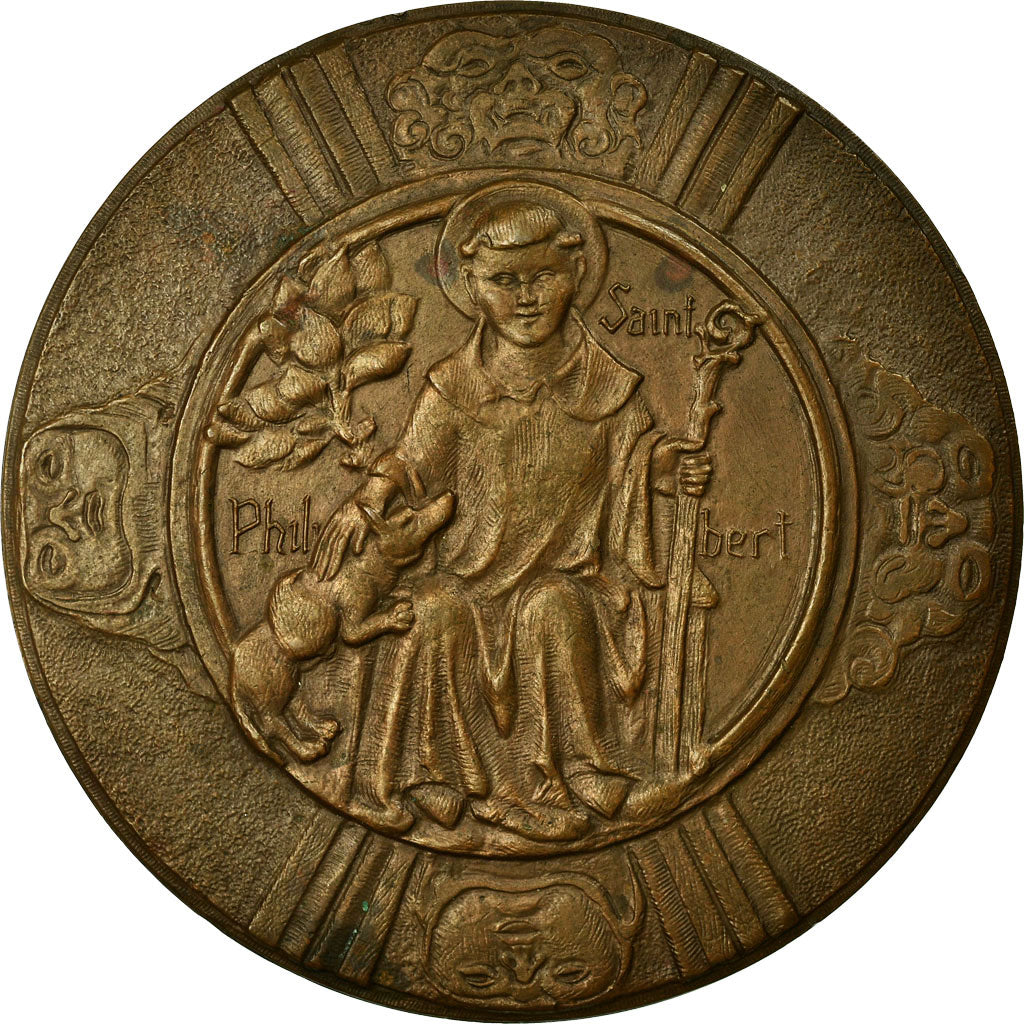 França, Medal, Normandie - Abbaye de Jumièges, 1954, Coeffin, AU(55-58)