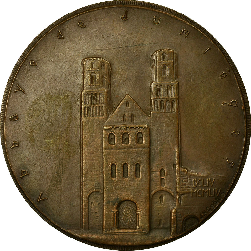 França, Medal, Normandie - Abbaye de Jumièges, 1954, Coeffin, AU(55-58)