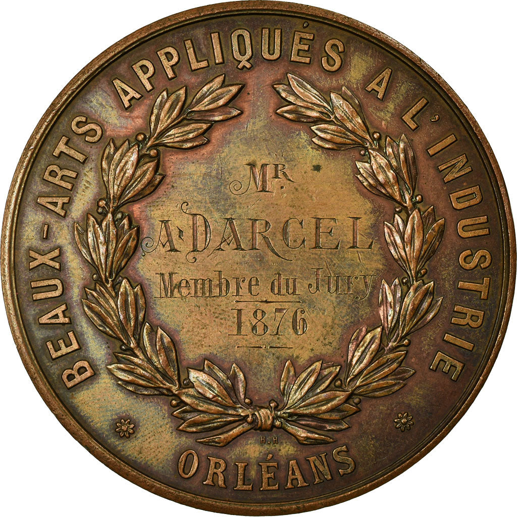 França, Medal, Beaux-Arts appliqués à L'Industrie, Orléans, 1876, MS(60-62)