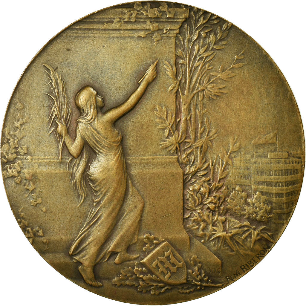 Frankreich, Medaille, Art Nouveau, Journal Le Matin, Riberon, SS+, Bronze