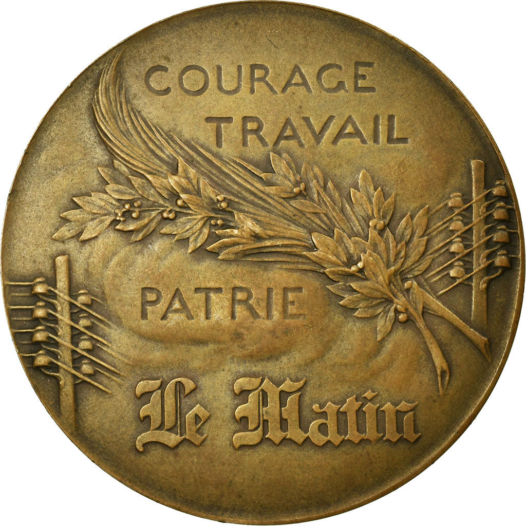 Frankreich, Medaille, Art Nouveau, Journal Le Matin, Riberon, SS+, Bronze