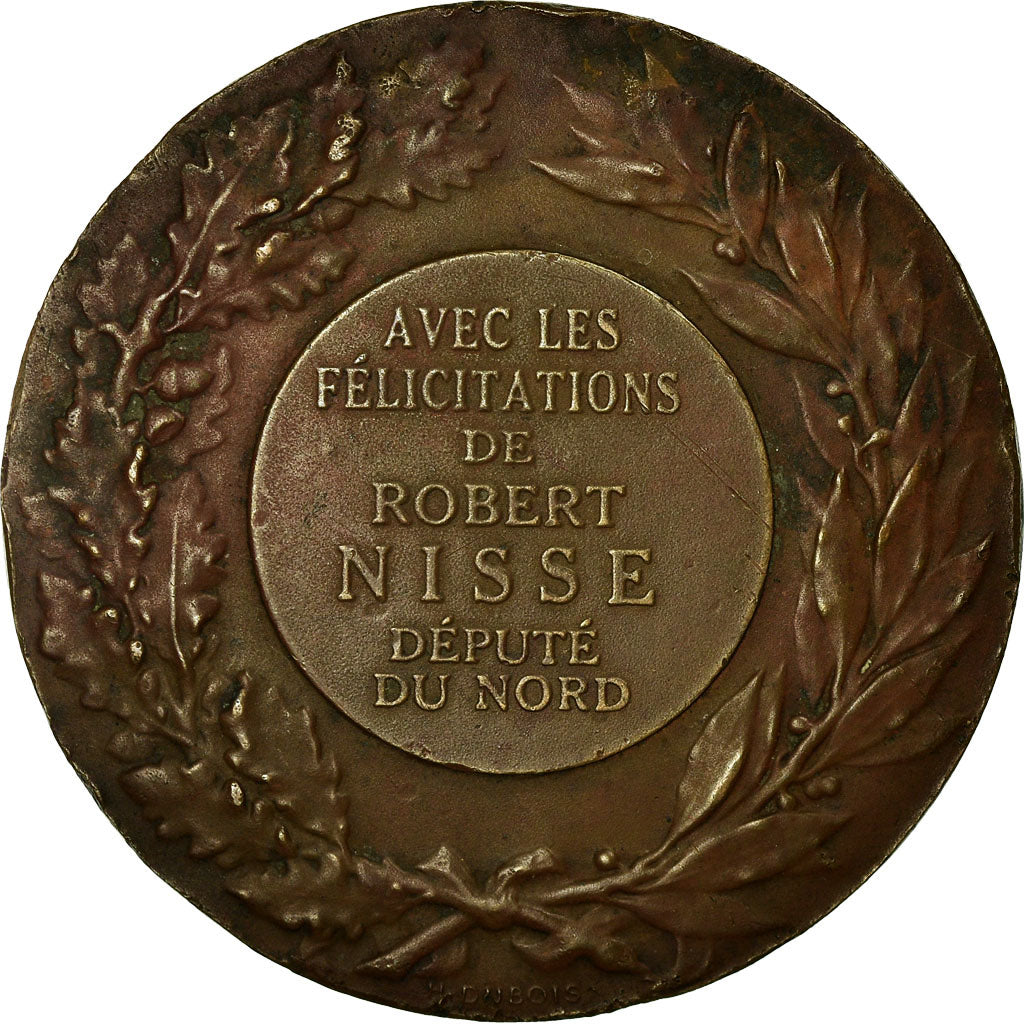 France, Medal, Robert Nisse, Député du Nord, Morlon, EF(40-45), Bronze