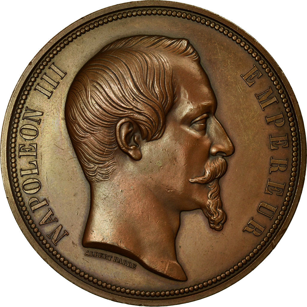 Francja, Medal, Napoleon III reçoit la Reine d'Angleterre à Boulogne, 1855