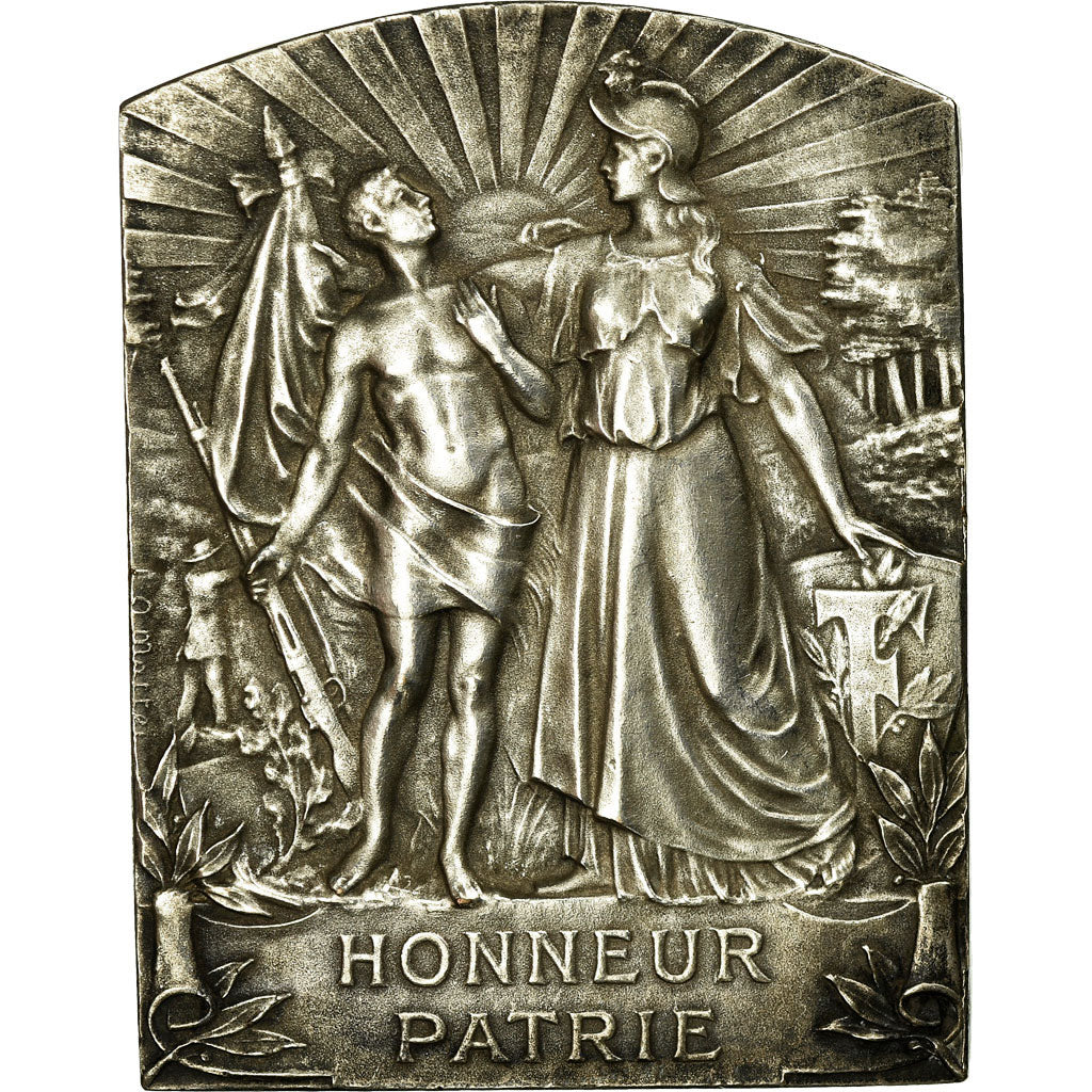 Francia, medaglia, Honneur-Patrie, Coq, 1923, Mattei, SPL-, Bronzo argentato