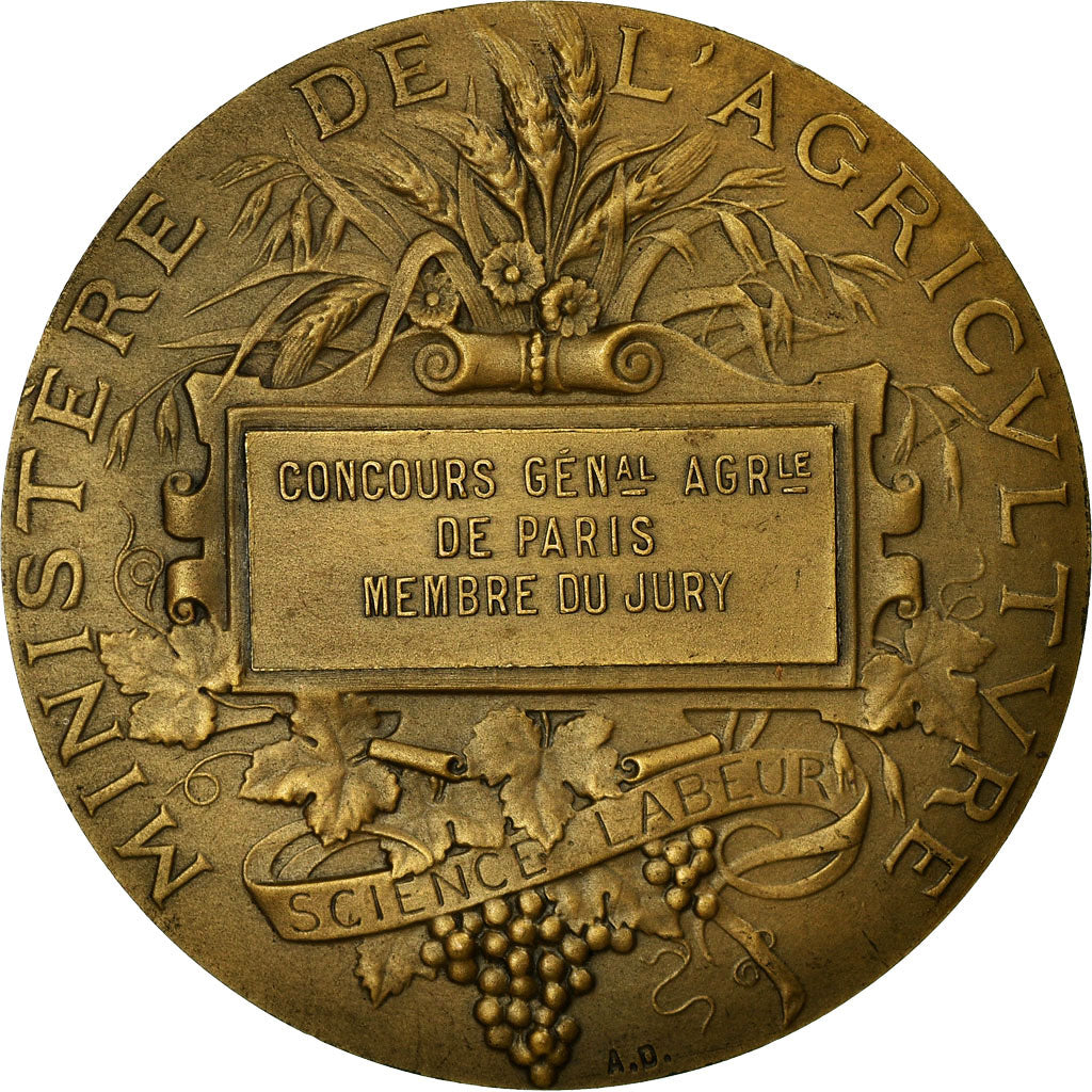 Frankreich, Medaille, Concours Général Agricole de Paris, Jury, Dubois.A, UNZ