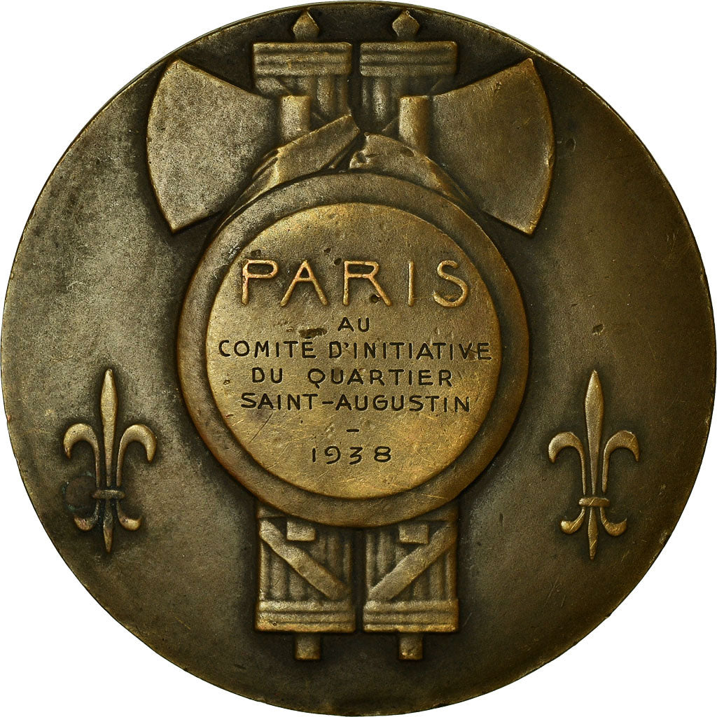 France, Medal, Art Déco, Comité d'Initiative du Quartier Saint-Augustin