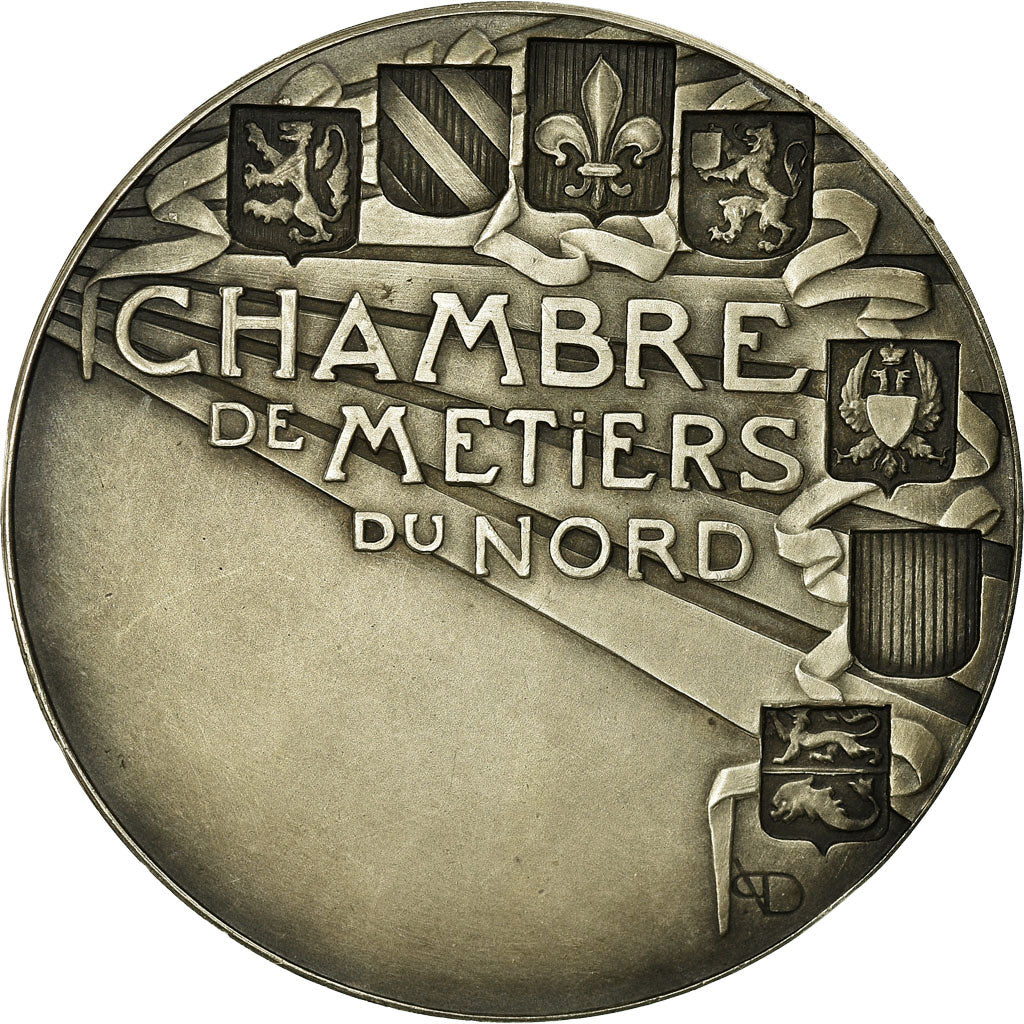 Francia, medalla, Art Déco, Chambre de Métiers du Nord, Dautel, SC, Plata