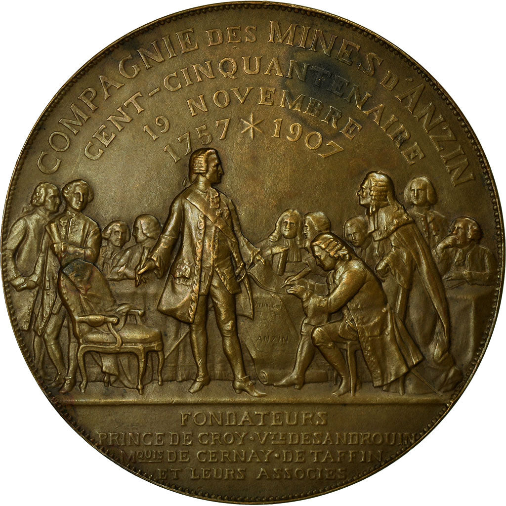 Frankreich, Medaille, Compagnie des Mines d'Anzin, Business & industry, 1907