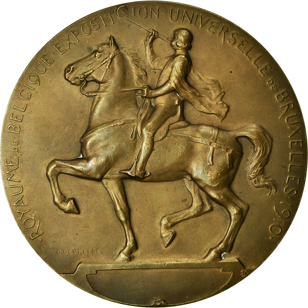 Belgium, Medal, Exposition Universelle de Bruxellles, 1910, Devreese, AU(55-58)