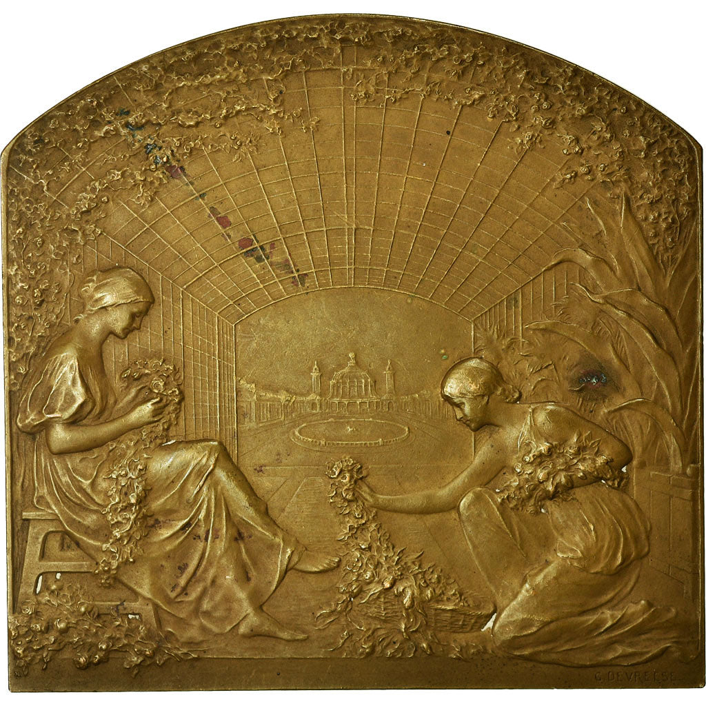 Bélgica, medalla, Exposition Universelle de Gand, 1913, Devreese, MBC+, Bronce
