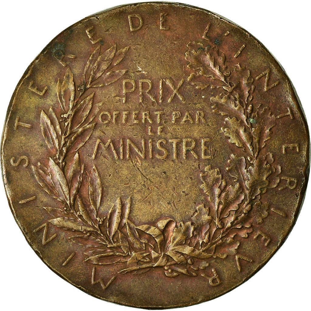 Francia, medalla, Marianne Casquée, Ministère de l'Intérieur, O.Roty, BC+
