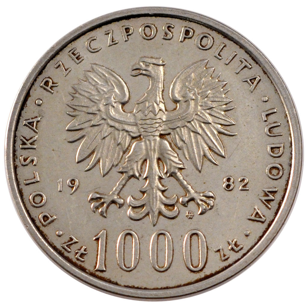 Poland, 1000 Zlotych, 1982, AU(55-58), Silver, 14.62