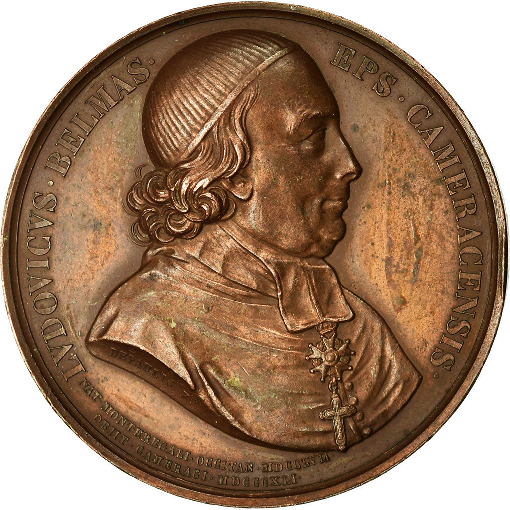 Francia, medaglia, Louis Belmas, Evêque de Cambrai, Religions & beliefs, 1841