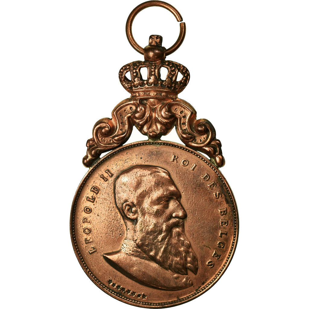 Belgium, Medal, Léopold II, Inauguration de la Maison Communale d'Angre, 1900