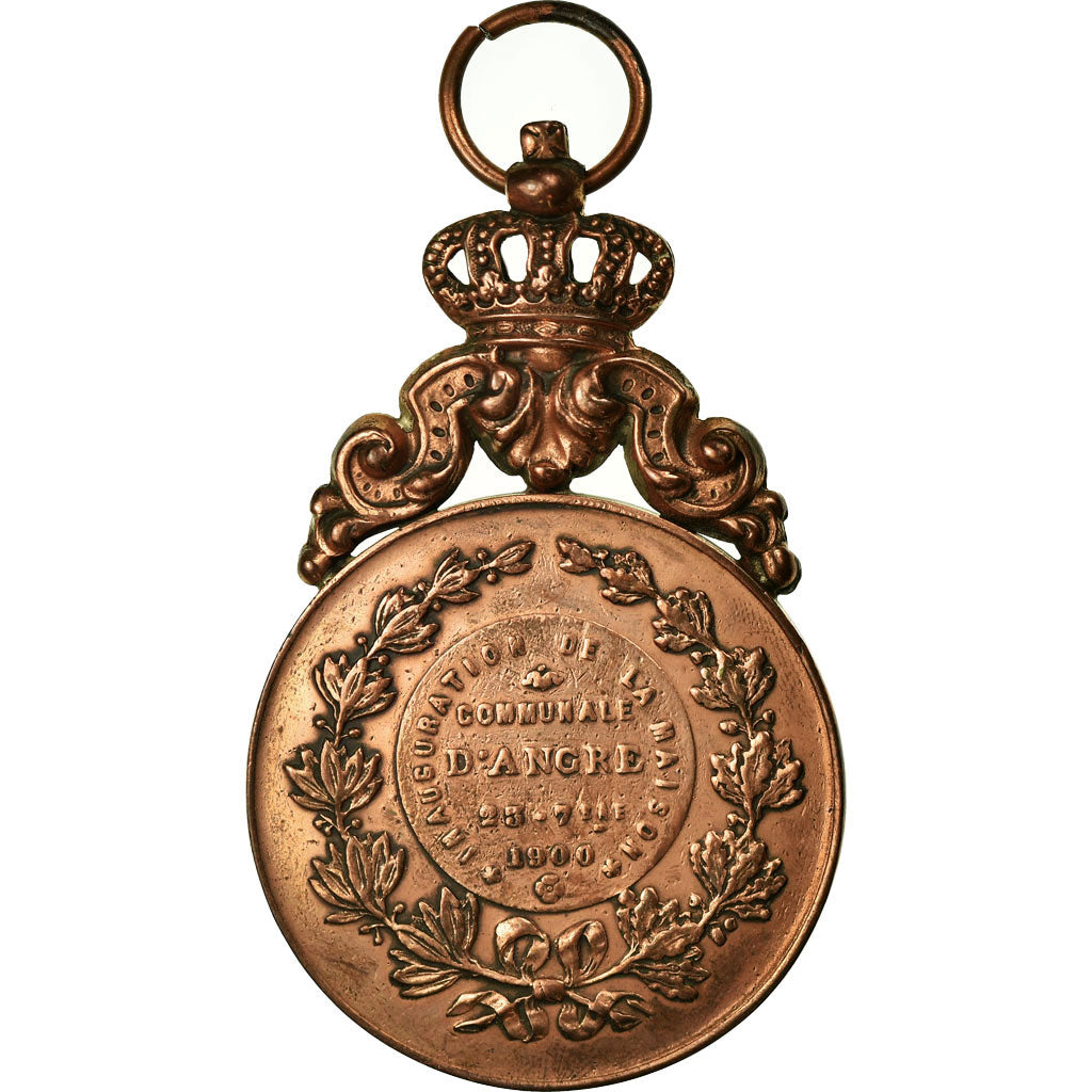 Belgium, Medal, Léopold II, Inauguration de la Maison Communale d'Angre, 1900