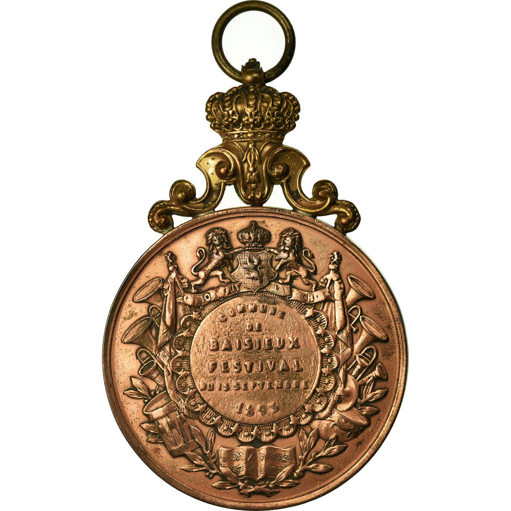 Belgien, Medaille, Léopold II, Festival de la Commune de Baisieux, 1893, SS+