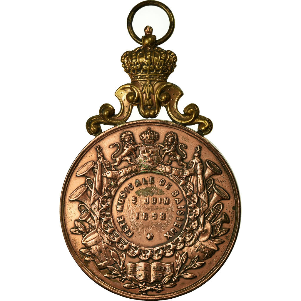 Belgien, Medaille, Léopold II, Fête Musicale de Baisieux, 1898, SS+, Kupfer