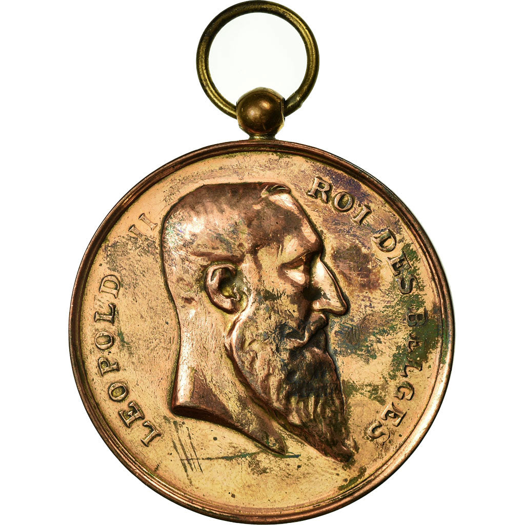 Belgio, medaglia, Léopold II, Musique, Festival d'Audregnies, 1909, BB, Rame
