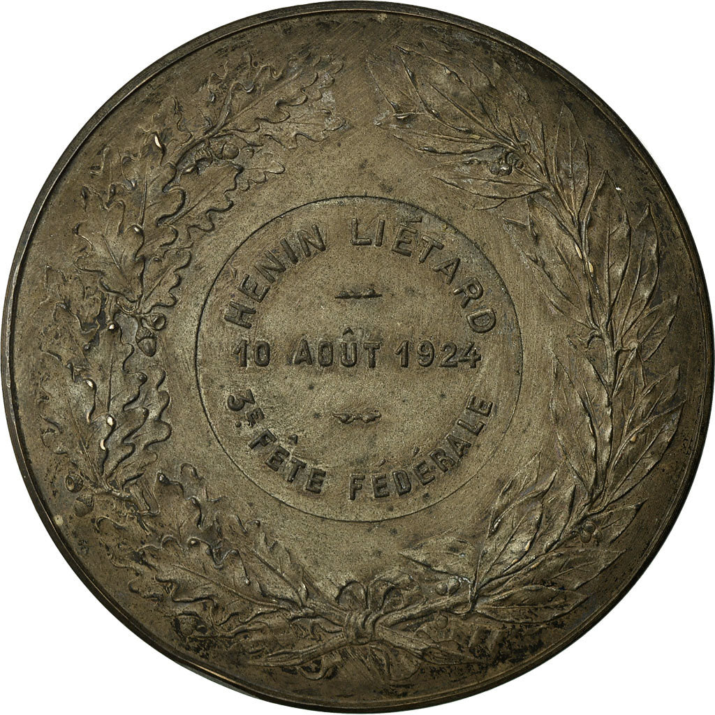 France, Médaille, Hénin Liétard, 3ème Fête Fédérale, Pas-de-Calais, 1924