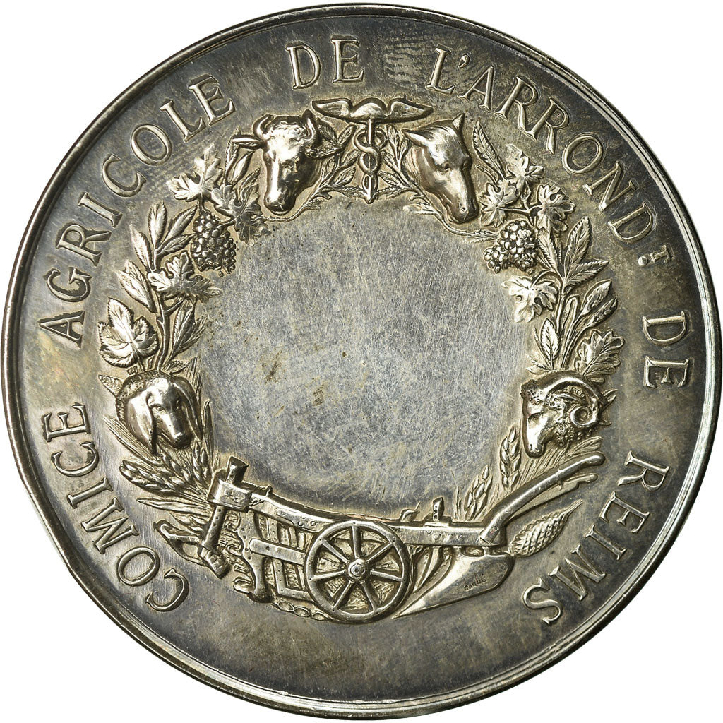 Francia, medaglia, Comice Agricole de Reims, Olivier de Serres, Oudiné, SPL