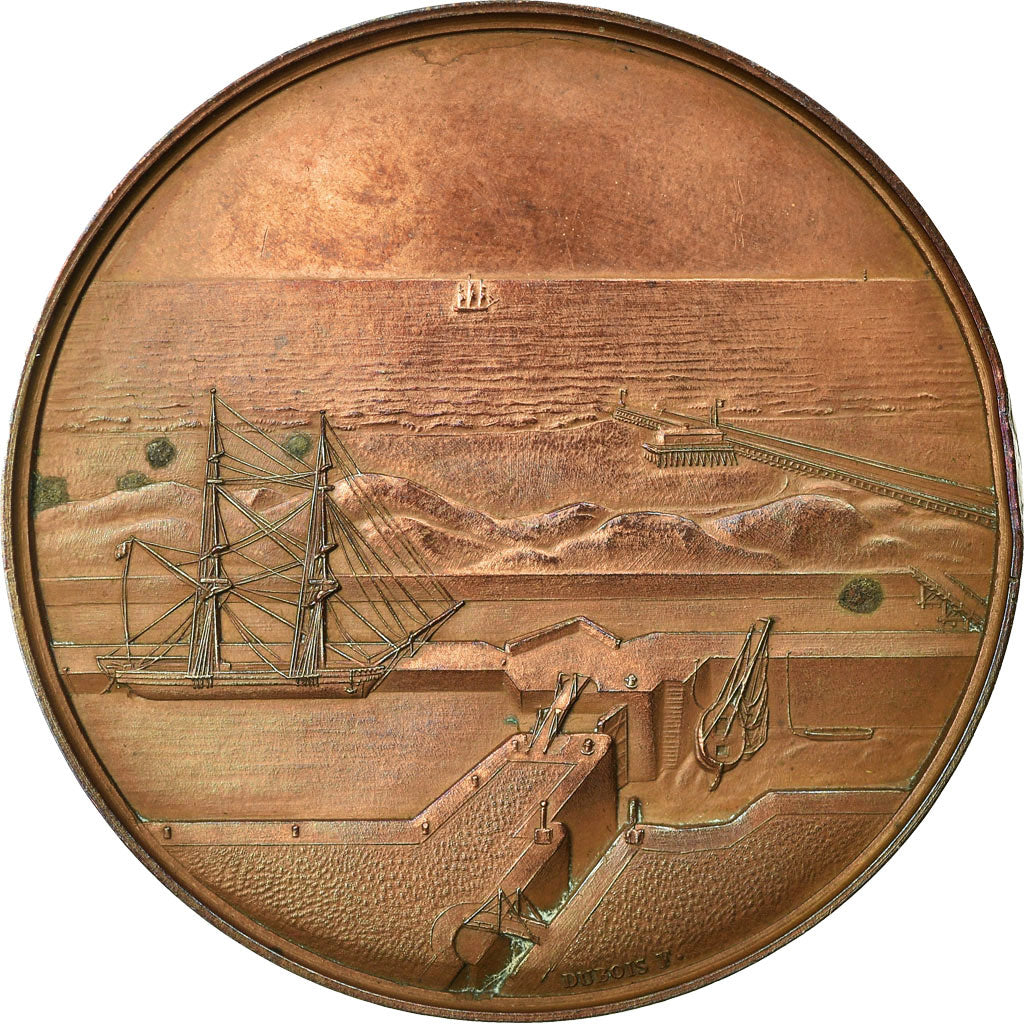 Frankrijk, Medaille, Louis-Philippe Ier, Port de Calais, 1842, Dubois F., UNC-