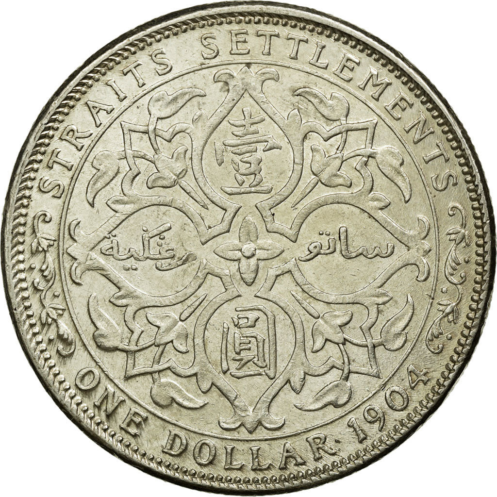 Monnaie, Straits Settlements, Edward VII, Dollar, 1904, TTB+, Argent