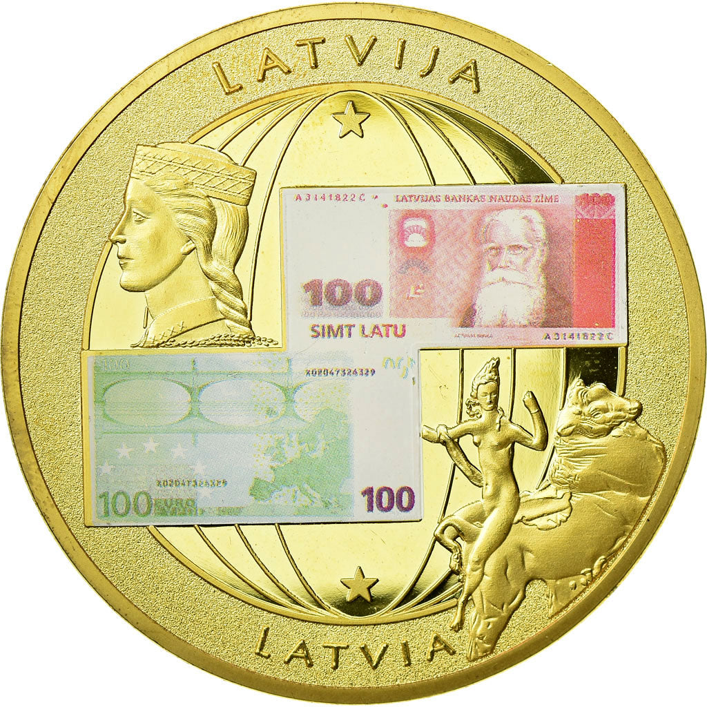 Latvia, Medal, Euro, Europa, MS(64), Copper Gilt