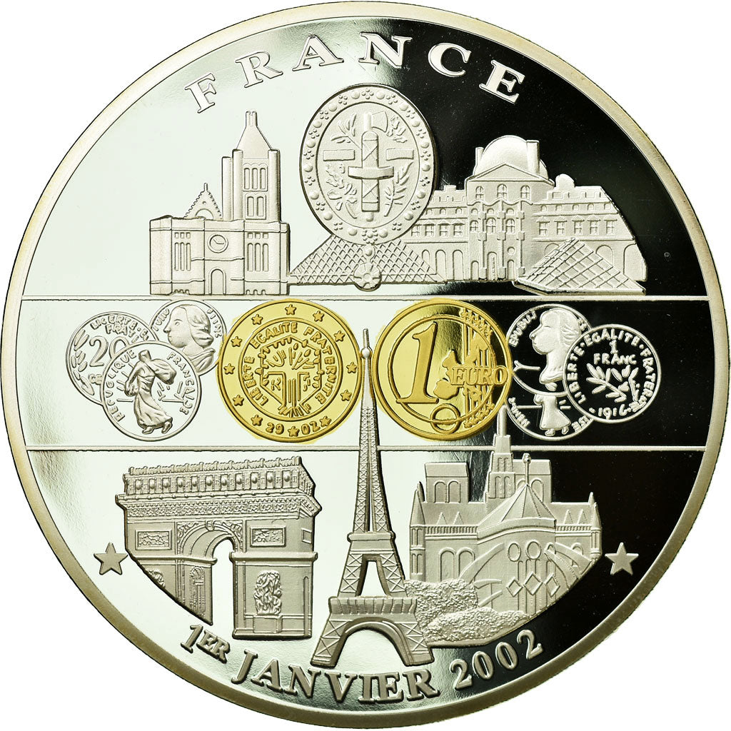 França, Medal, L'Europe, République Française, 2014, MS(65-70), Prata Cromada