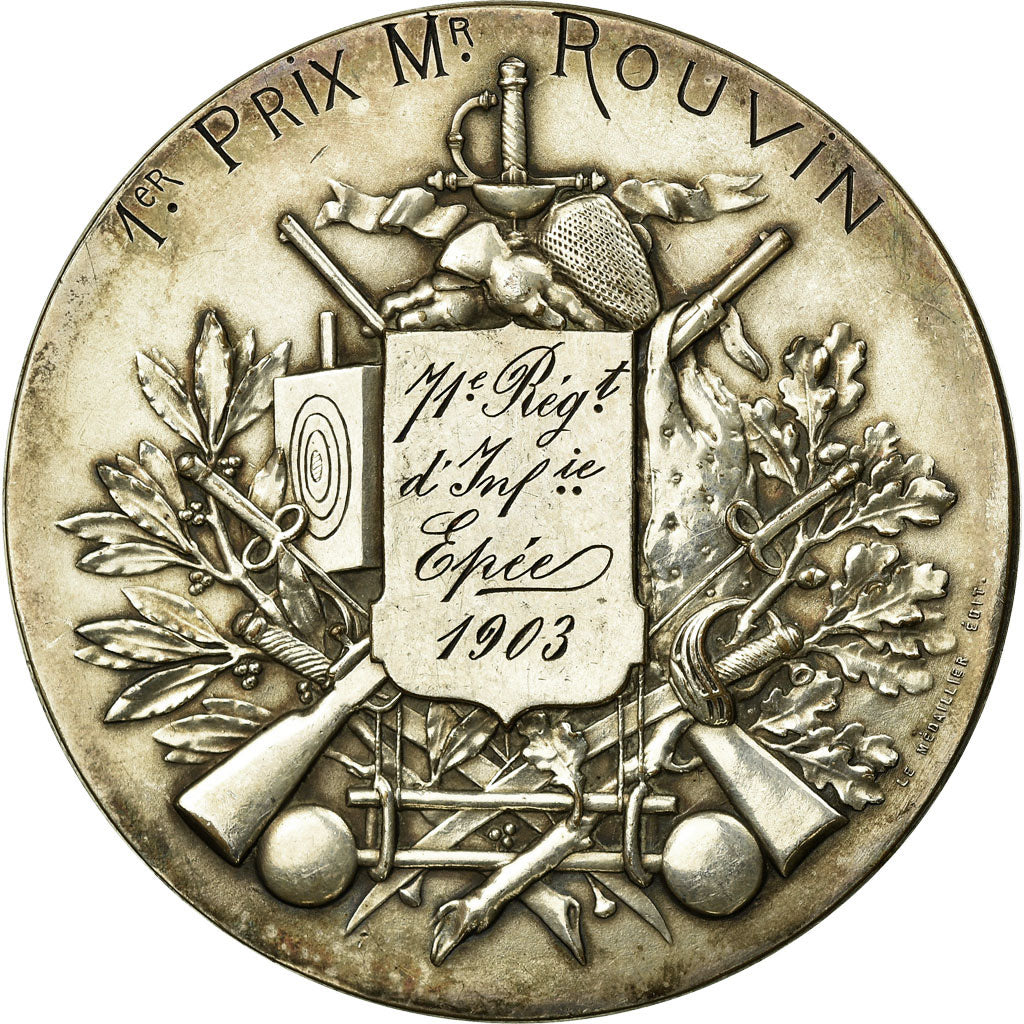 France, Medal, Championnat d'Epée, Mr Rouvin, 71ème Régiment d'Infanterie