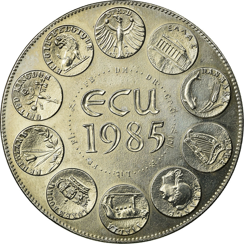 França, Medal, Ecu Europa, Marianne, 1985, Rodier, MS(65-70), Cobre-níquel