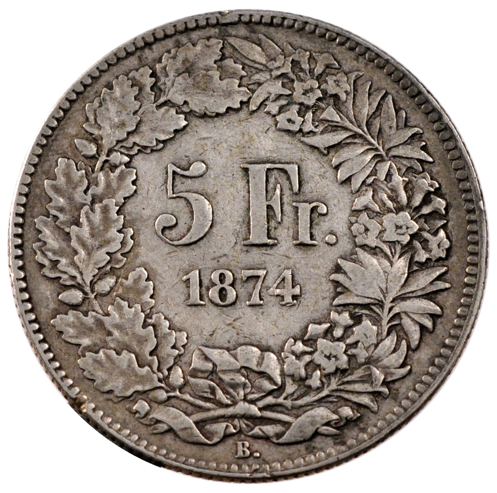 Suisse, 5 Francs à l'Helvétie Assise
