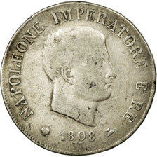 Moneta, DEPARTAMENTY WŁOSKIE, KINGDOM OF NAPOLEON, Napoleon I, 5 Lire, 1808