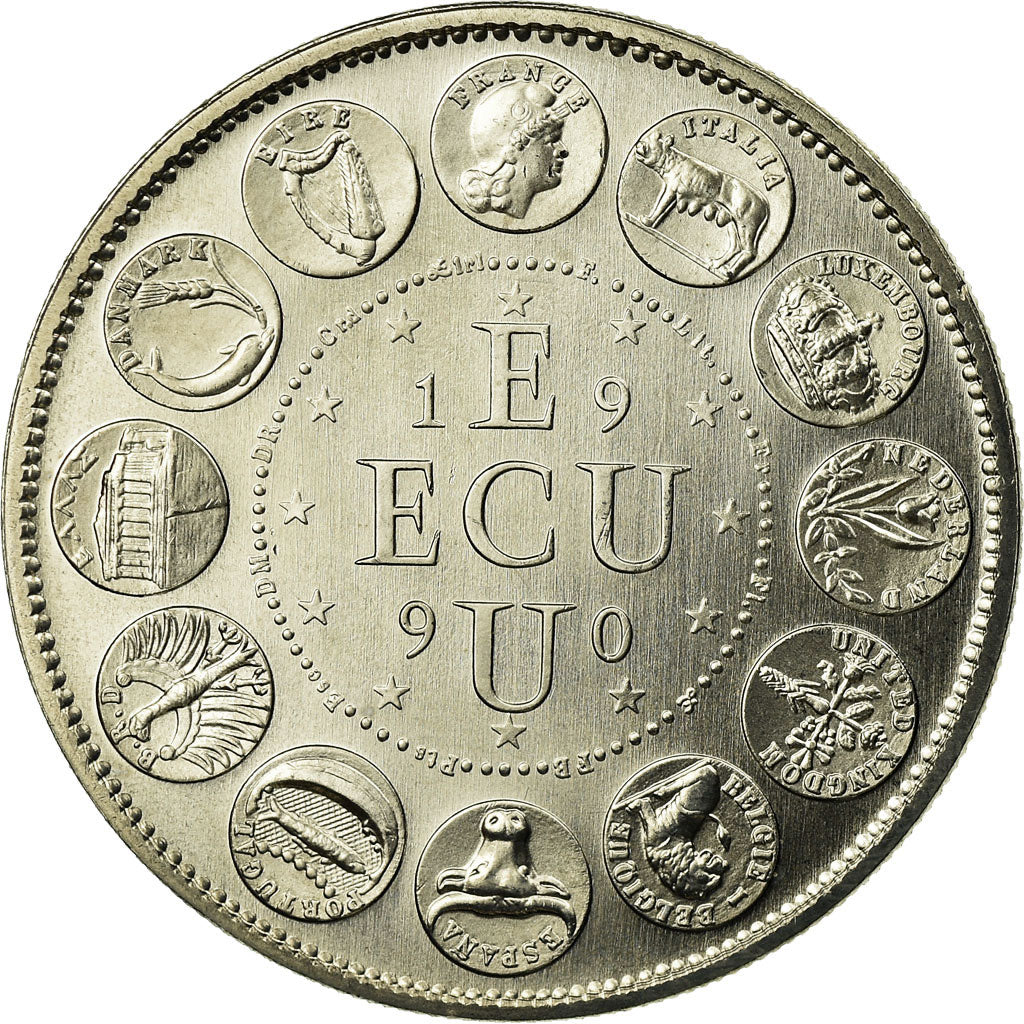 Frankrijk, Medaille, Ecu Europa, Marianne, 1990, Rodier, FDC, Copper-nickel