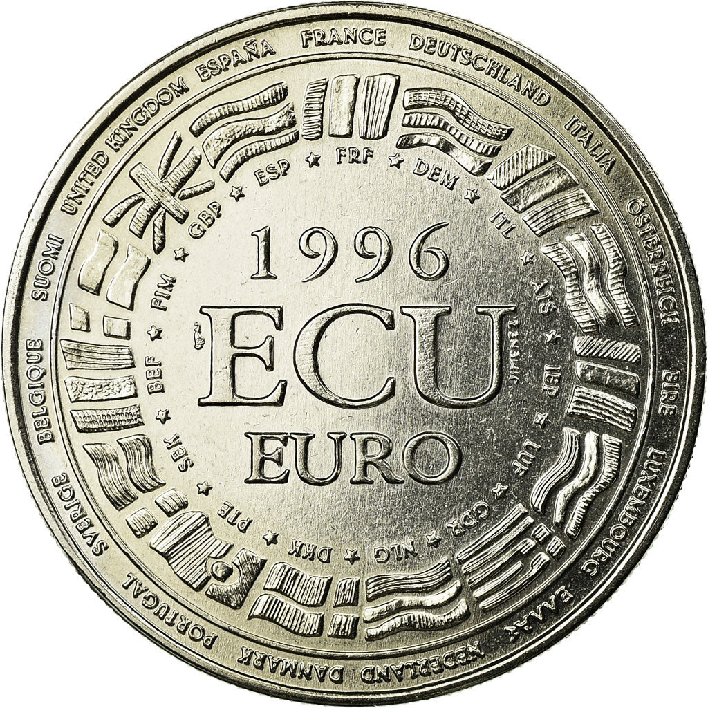 France, Medal, Ecu Euro, EUROPA, 1996, MS(65-70), Copper-nickel