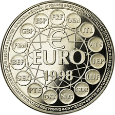 Francja, Medal, Ecu Euro, EUROPA, 1998, MS(65-70), Miedź-Nikiel