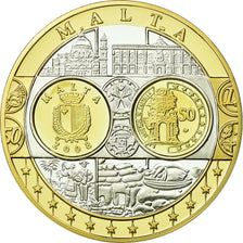 Malta, medalla, Euro, Europa, FDC, Plata
