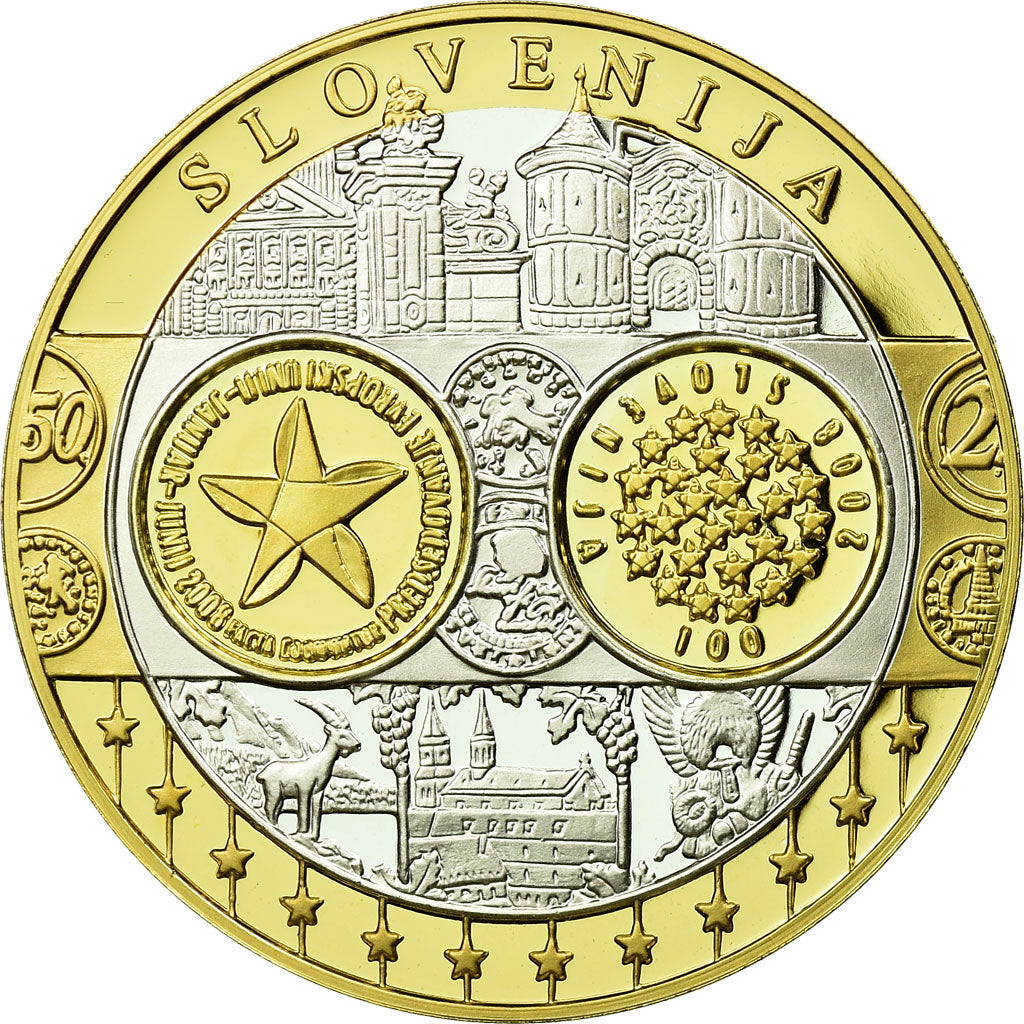 Slovenia, Medal, Euro, Europa, MS(65-70), Silver