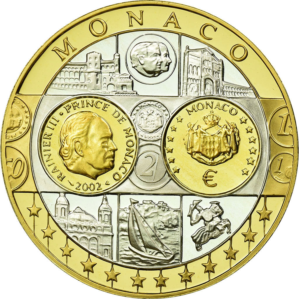 Monaco, Medal, Euro, Europa, MS(65-70), Silver