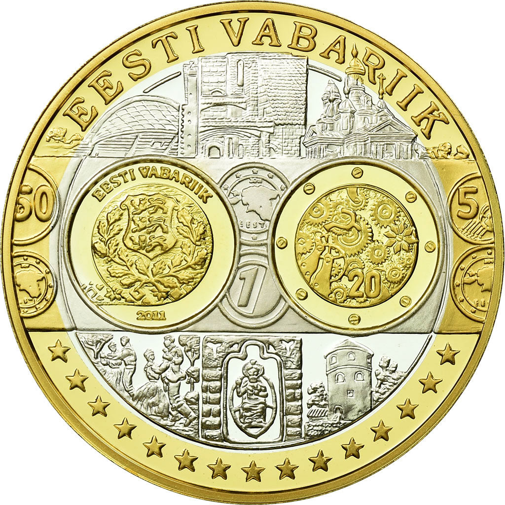Estonia, Medal, Euro, Europa, MS(65-70), Silver