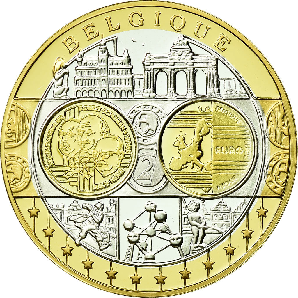 Belgium, Medal, Euro, Europa, MS(65-70), Silver