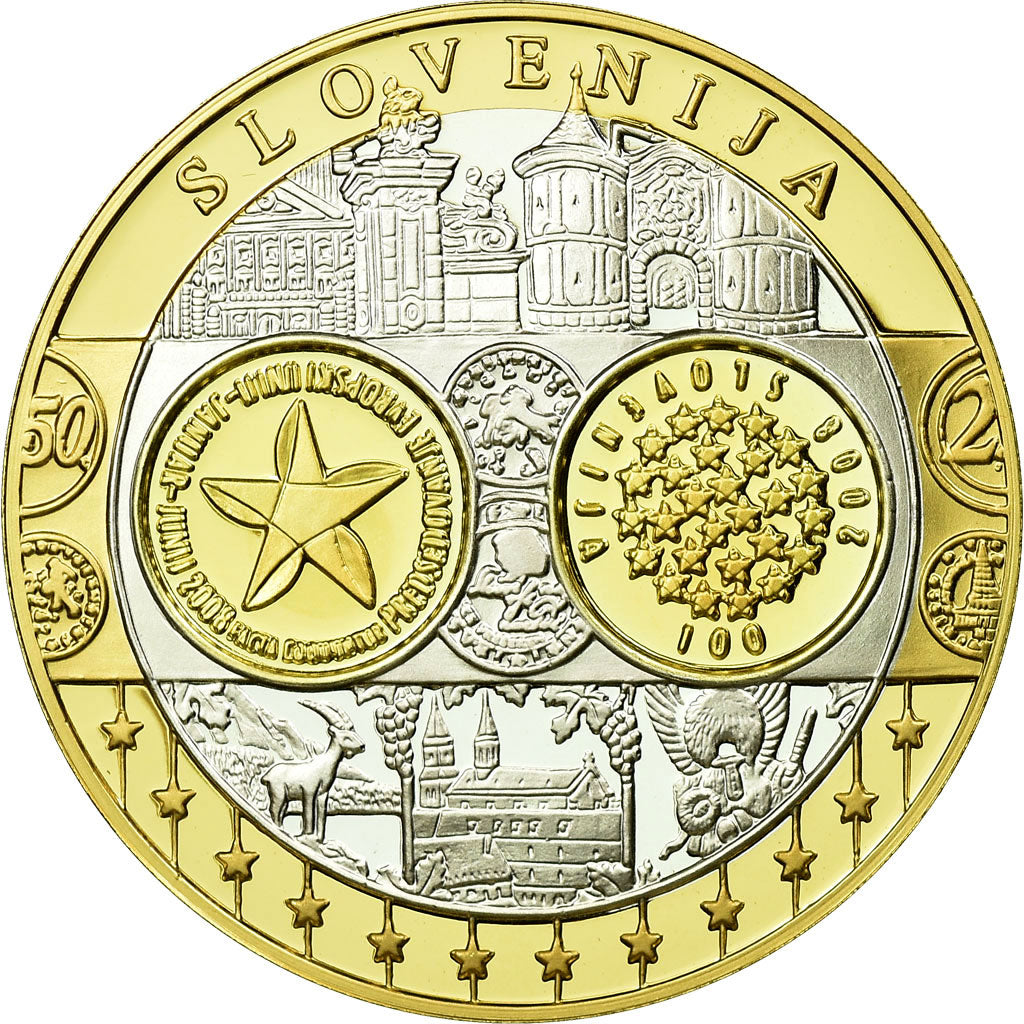 Slovenia, Medal, Euro, Europa, MS(65-70), Silver